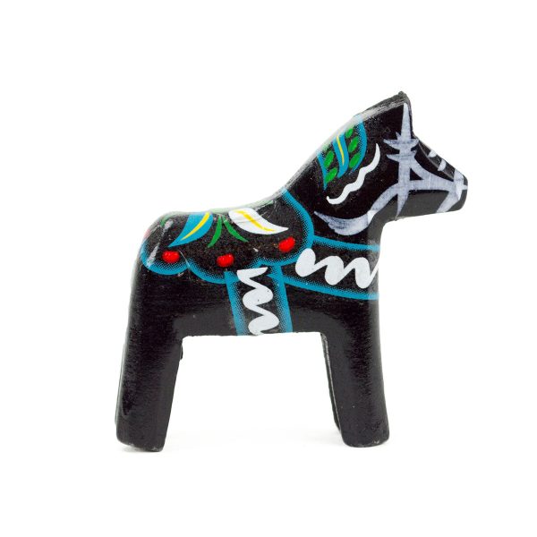 Black Swedish Dala Horse Wooden Figurine - Image 7