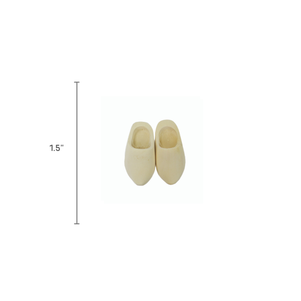 Doll Shoe Wooden Shoe Pair Natural - Image 3