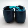 Wooden Shoe Party Favor Blue Clogs w/ Flower Design - Image 3